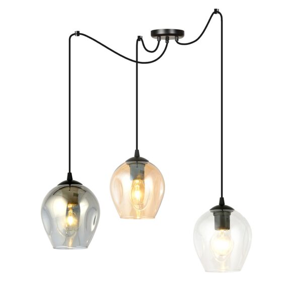 Emibig Visilica LEVEL 230V 15W MAX LED E27 Čelik/ Staklo Crna