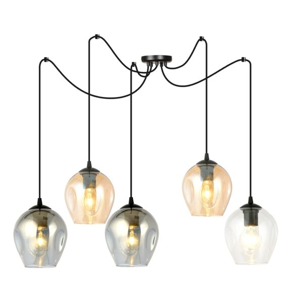 Emibig Visilica LEVEL 230V 15W MAX LED E27 Čelik/ Staklo Crna