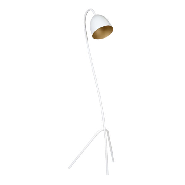 Emibig Podna lampa HARIS 230V 15W MAX LED E27 Čelik Bijela/ Zlatna