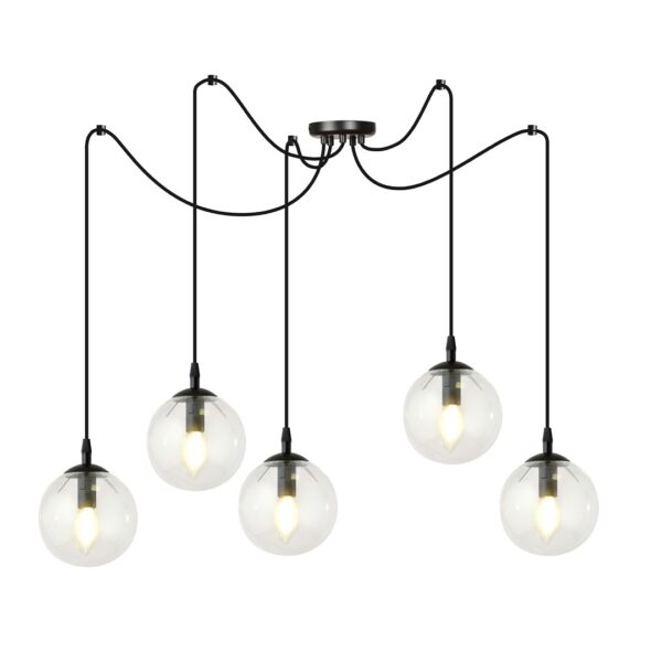 Emibig Visilica GIGI 230V 10W MAX LED E14 Čelik/ Staklo Crna