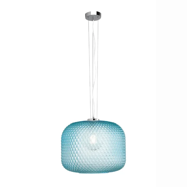 Luce Design Viseća lampa ASHFORD 1xE27 Ø40 Staklo/Metal Plava
