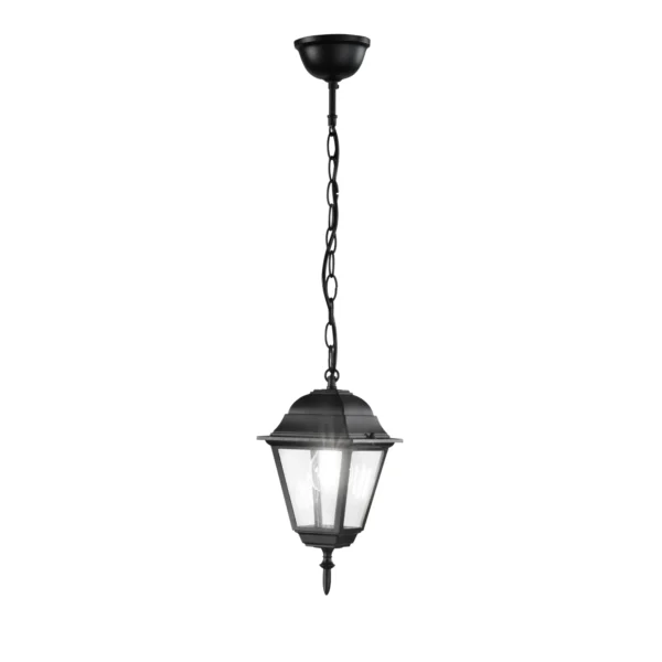 Intec Viseća vanjska stropna lampa ROMA 1xE27 970mm Aluminij/Staklo Crna