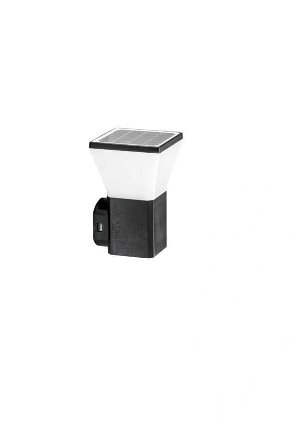 Intec Zidna solarna LED svjetiljka MAEVE 2,8W 2700K/6500K Aluminij Antracit