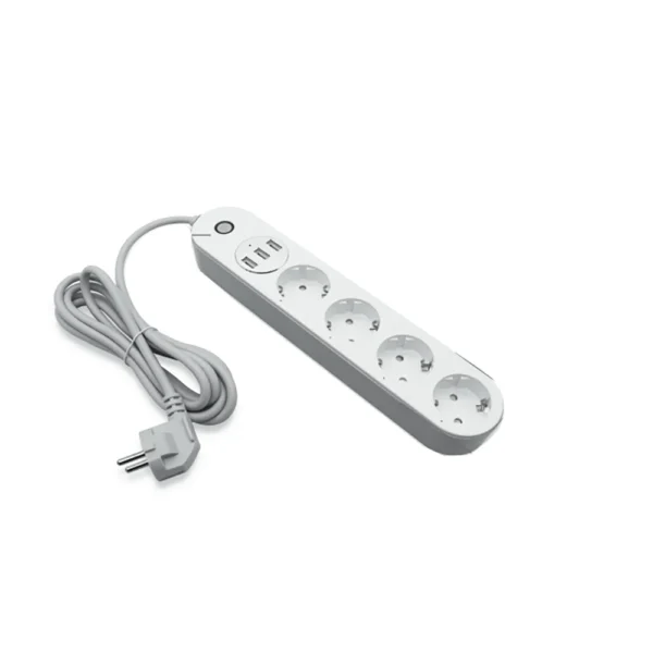 Pametna WiFi multi-utičnica s 4 Schuko priključka i 3 USB porta Plastika Bijela