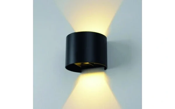 Optonica Zidna lampa Obla 6W 3000K Aluminij Crna