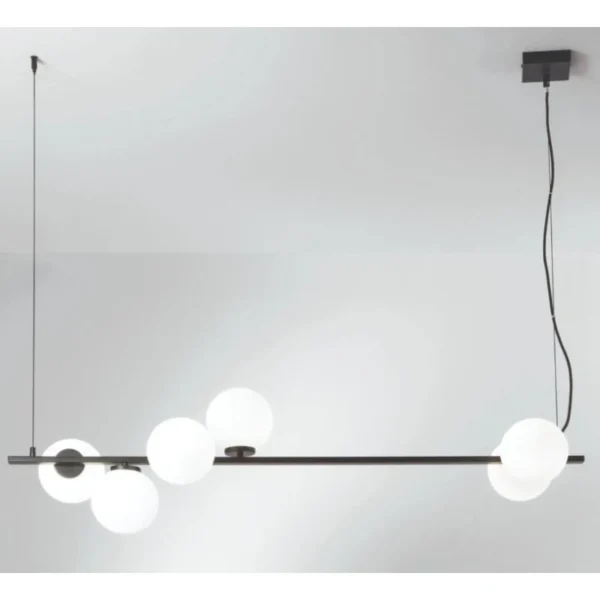 Luce Design Visilica 6xE14 Metal/Staklo Crna/Bijela