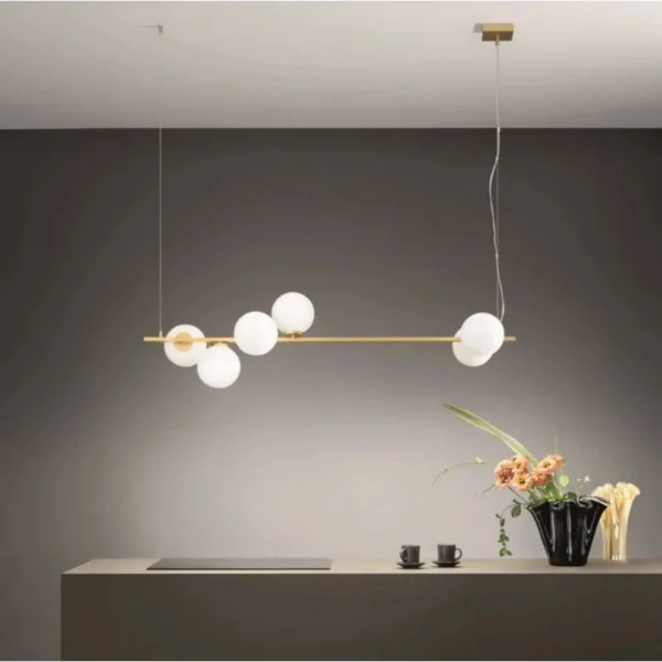 Luce Design Visilica 6xE14 Metal/Staklo Zlatna/Bijela